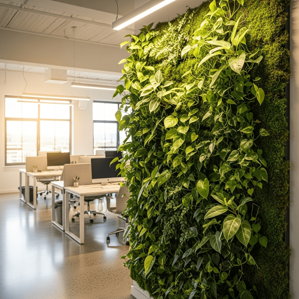 pflanzenwand vertikal begruenung